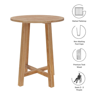Wellspring 36" Outdoor Patio Teak Wood Bar Table