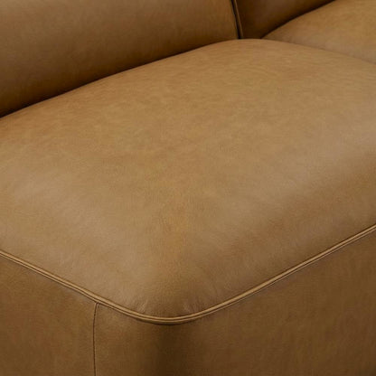Vegan Leather Modular L-Shaped Sectional Couch for Living Room, Camel, 5 Pc