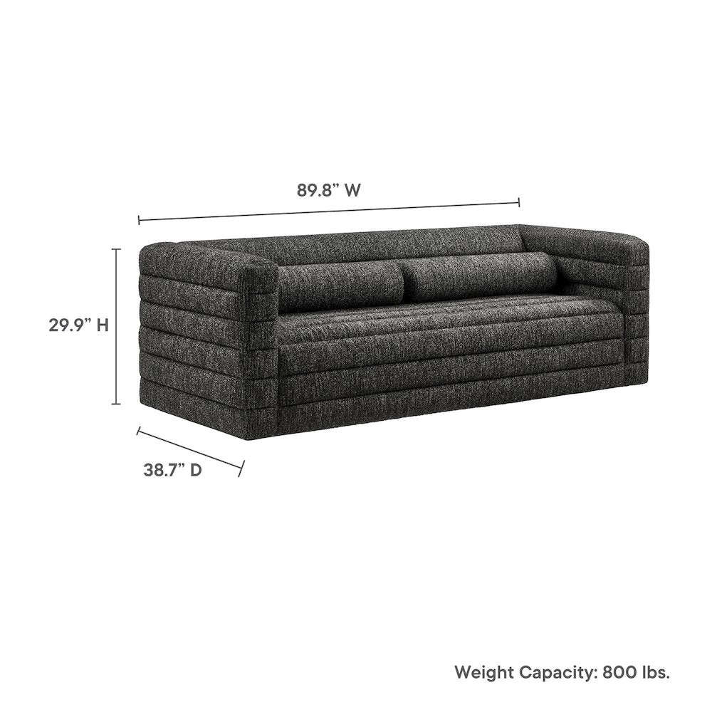 Relle Channel Tufted Boucle Upholstered Sofa
