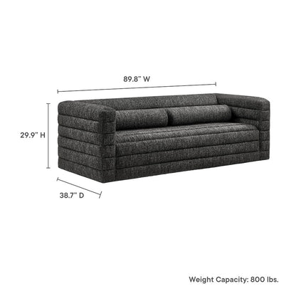 Relle Channel Tufted Boucle Upholstered Sofa