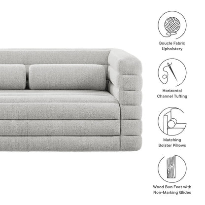 Relle Channel Tufted Boucle Upholstered Loveseat