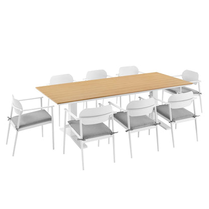 Aeris 9-Piece Outdoor Patio Aluminum Dining Set