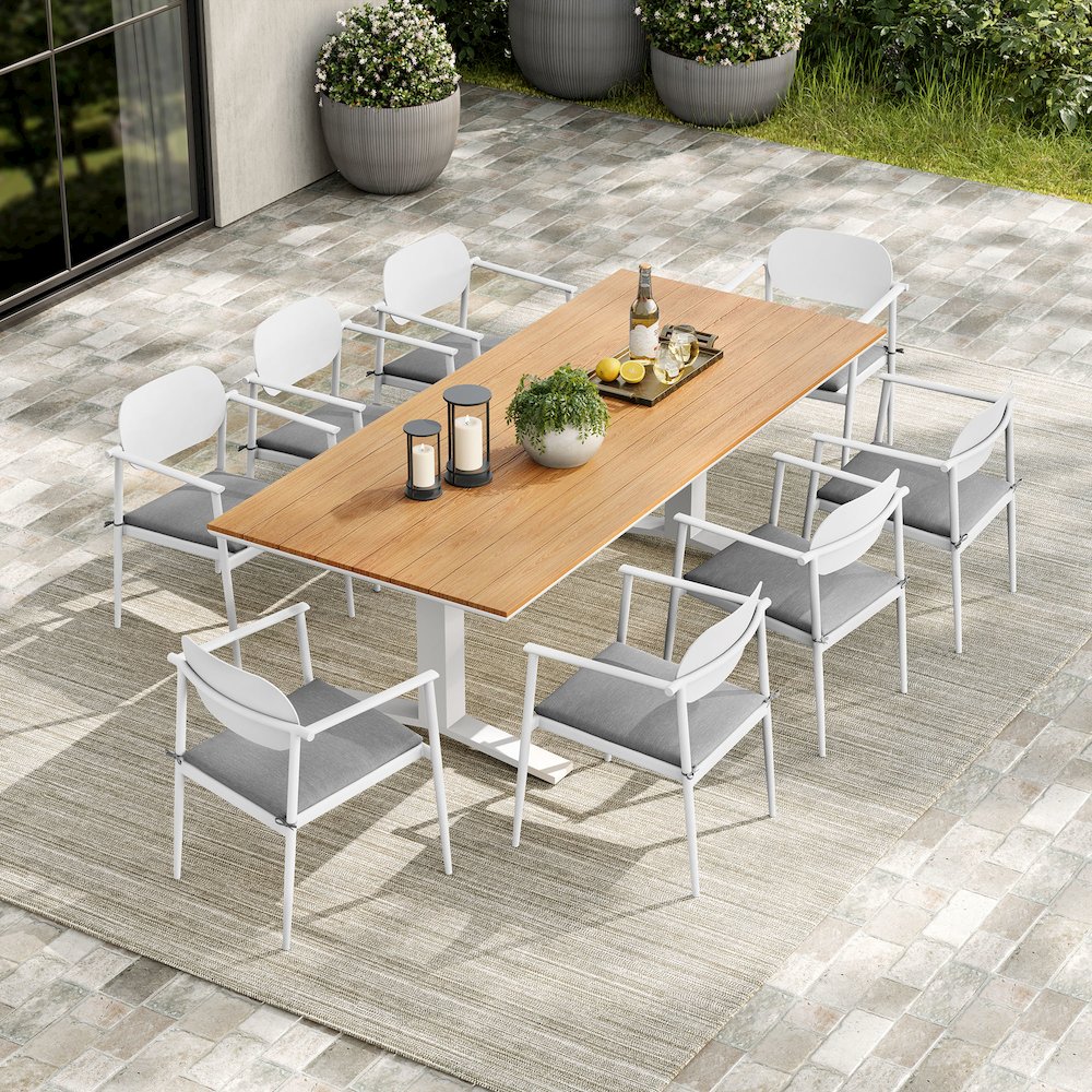 Aeris 9-Piece Outdoor Patio Aluminum Dining Set