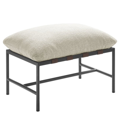 Raya Outdoor Patio Boucle Lounge Chair and Ottoman