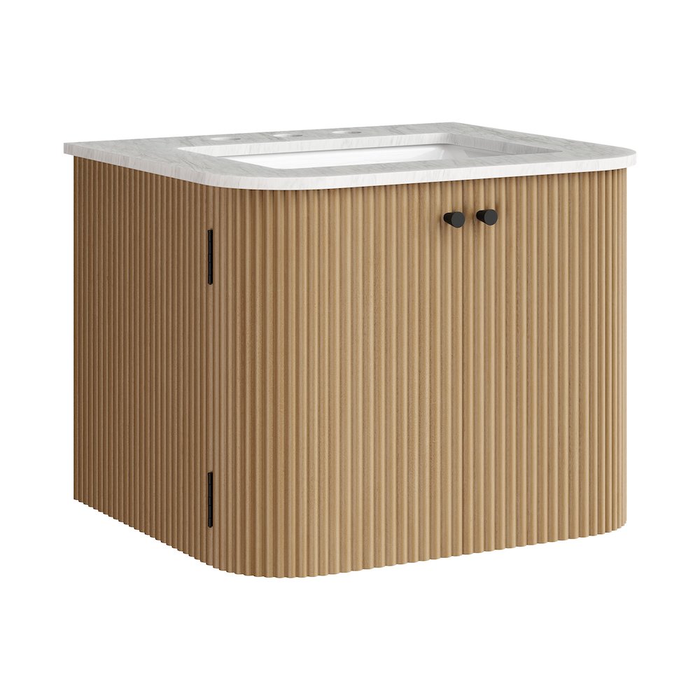 Zia 24" Wall-Mount Bathroom Vanity with Marble Sink