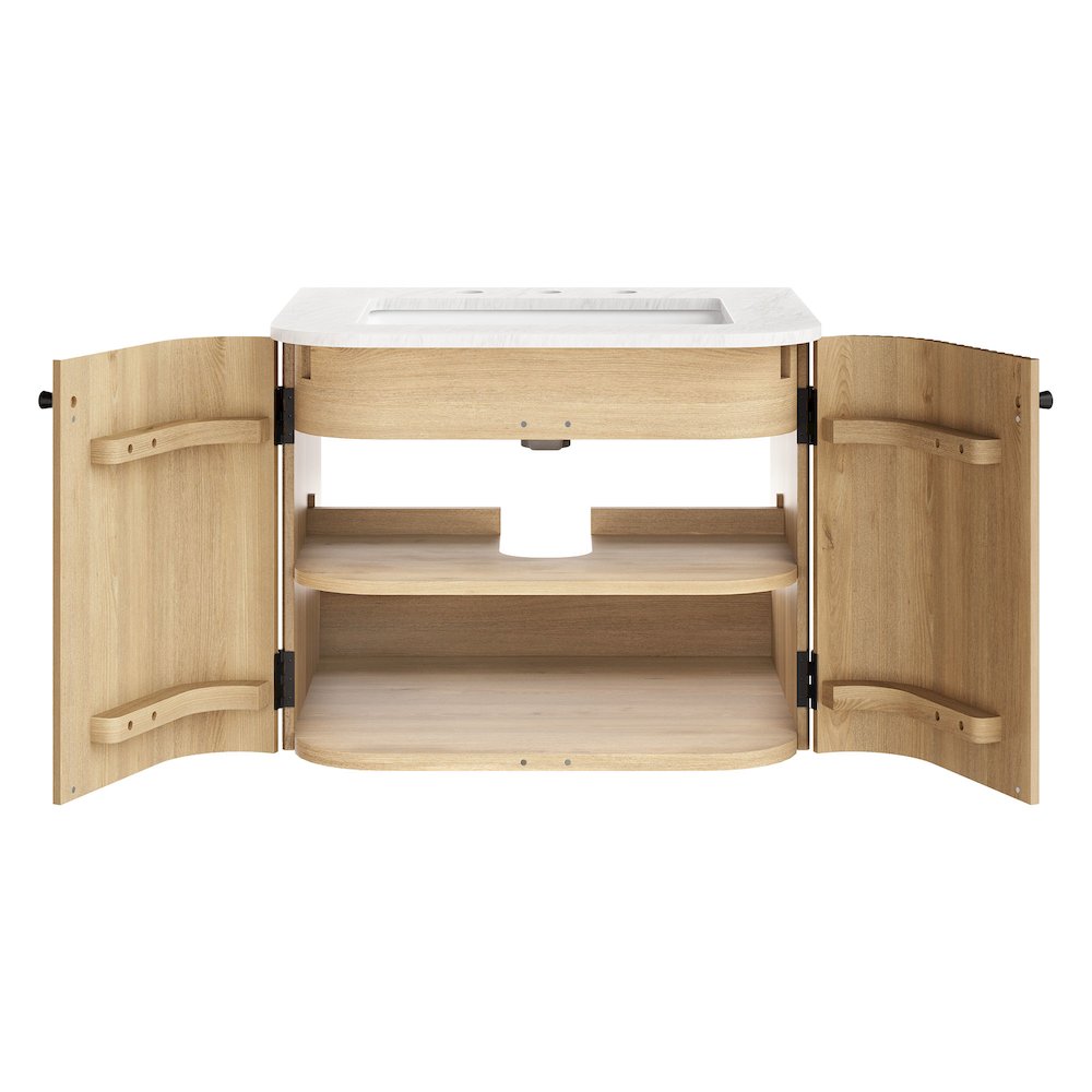Zia 24" Wall-Mount Bathroom Vanity with Marble Sink