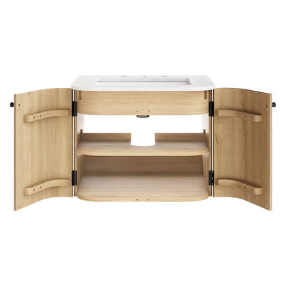 Zia 24" Wall-Mount Bathroom Vanity with Marble Sink