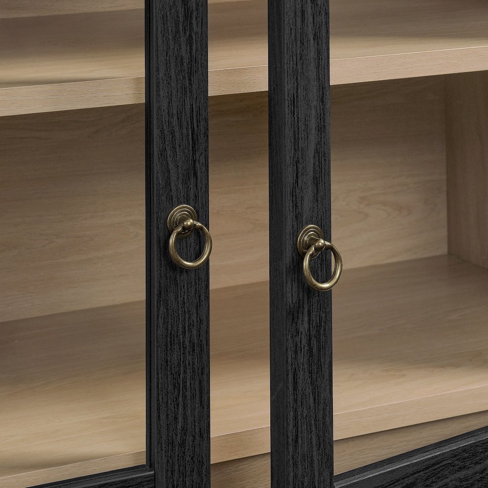 Nolan 74" Tall Wide Arched Storage Display Cabinet