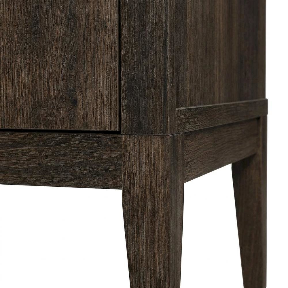 Wooden Tall Arched Bookcase Display Cabinet with Storage, Dark Walnut