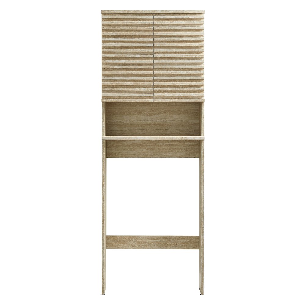 Render Over the Toilet Faux Travertine Bathroom Storage Cabinet