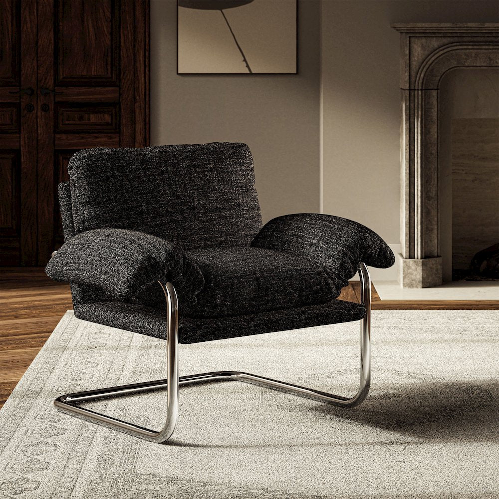 Ansel Boucle Fabric Accent Chair