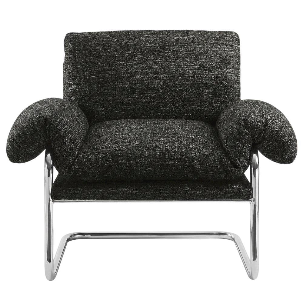 Boucle Fabric Accent Chair for Living Room, Bedroom, or Reading Nook, Charcoal