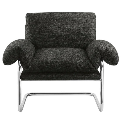 Boucle Fabric Accent Chair for Living Room, Bedroom, or Reading Nook, Charcoal
