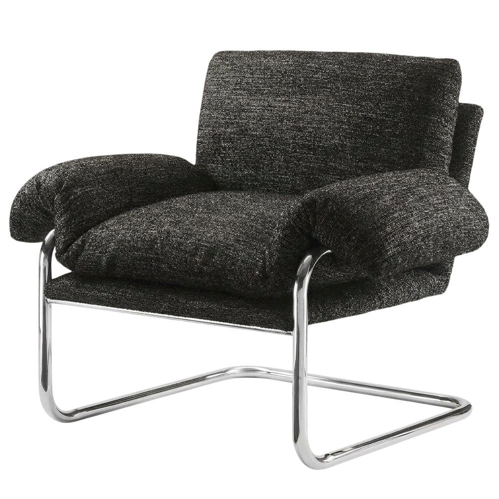 Boucle Fabric Accent Chair for Living Room, Bedroom, or Reading Nook, Charcoal