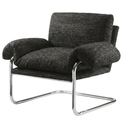 Boucle Fabric Accent Chair for Living Room, Bedroom, or Reading Nook, Charcoal