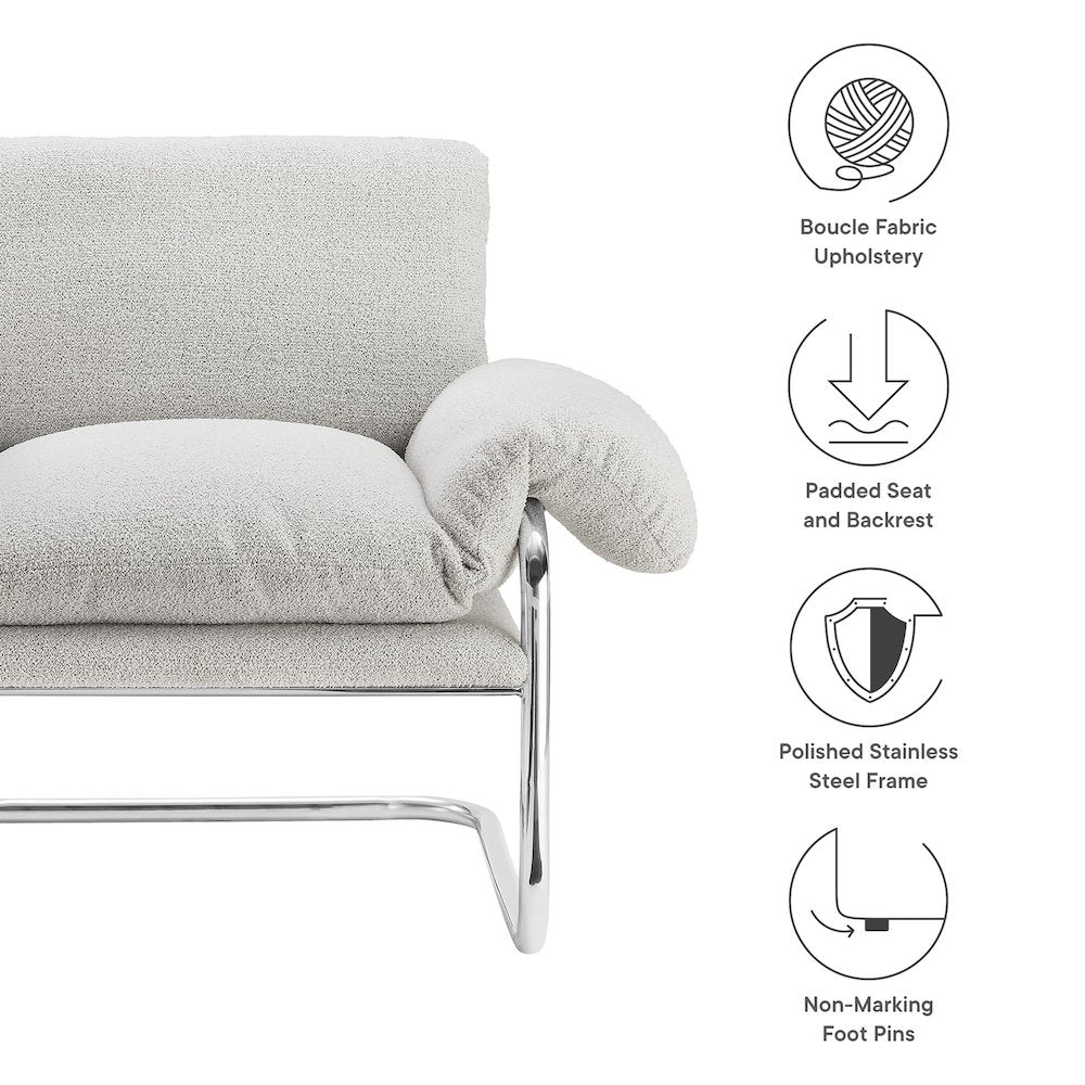 Ansel Boucle Fabric Accent Chair