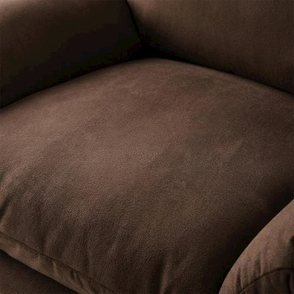 Performance Velvet Upholstered Accent Chair with Wide Arms, Chocolate Brown