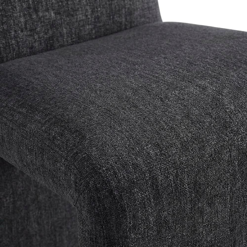 Wooden Upholstered Dining Side Chair with Cushioned Seat for Dining Room, Ebony