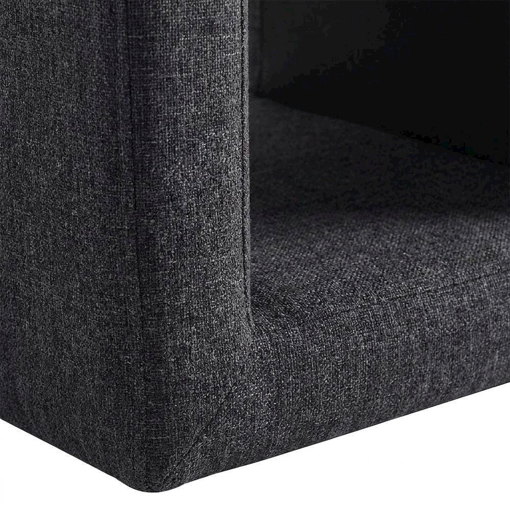 Wooden Upholstered Dining Side Chair with Cushioned Seat for Dining Room, Ebony