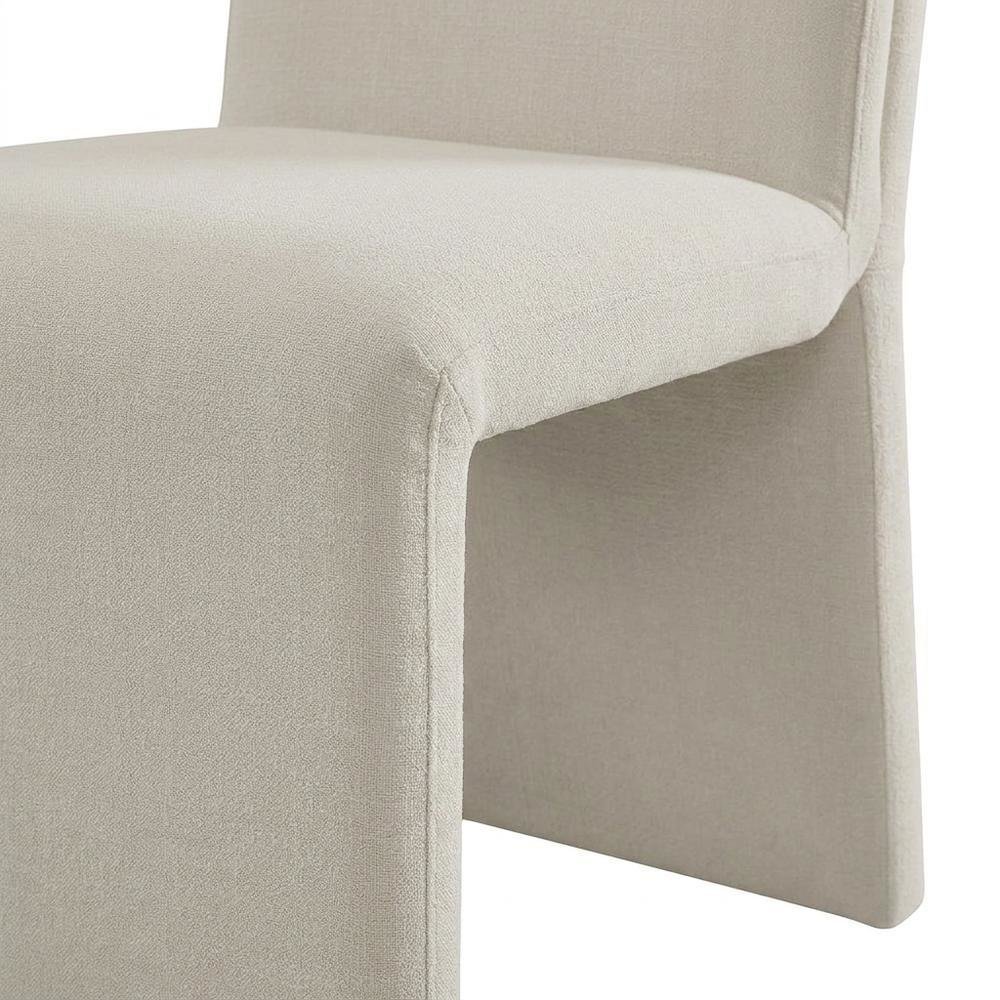 Wooden Upholstered Dining Side Chair with Cushioned Seat for Dining Room, Salt