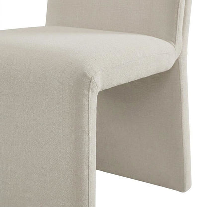 Wooden Upholstered Dining Side Chair with Cushioned Seat for Dining Room, Salt