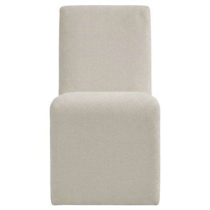 Wooden Upholstered Dining Side Chair with Cushioned Seat for Dining Room, Salt