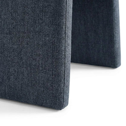 Wooden Upholstered Dining Side Chair with Cushioned Seat, Slate Blue