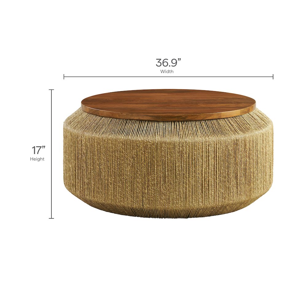 Maris Seagrass and Wood Coffee Table