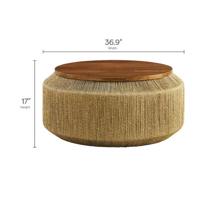 Maris Seagrass and Wood Coffee Table