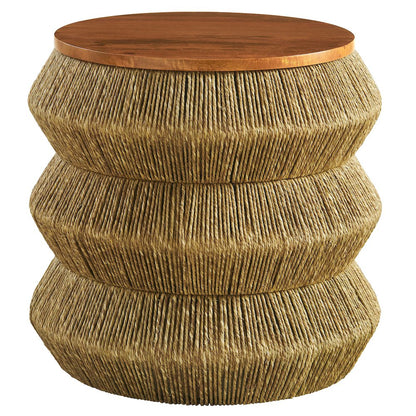 Maris Seagrass and Wood End Table