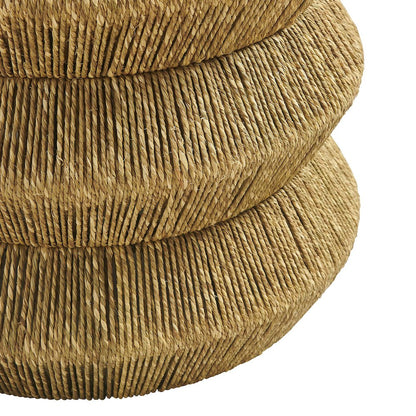 Maris Seagrass and Wood End Table