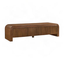 Mango Wood Fluted TV Stand, Mid-Century Modern Media Console, Walnut