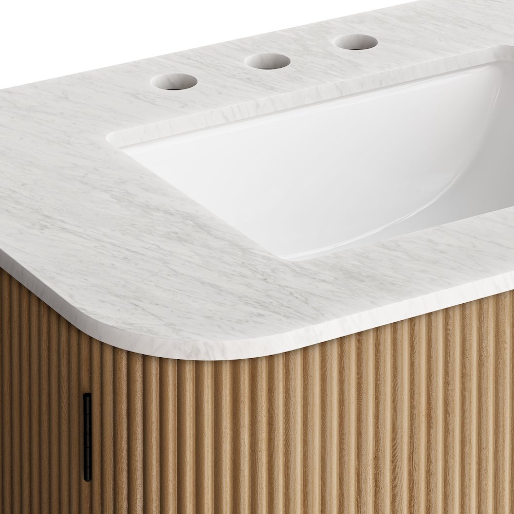 Zia 30" Wall-Mount Bathroom Vanity with Marble Sink