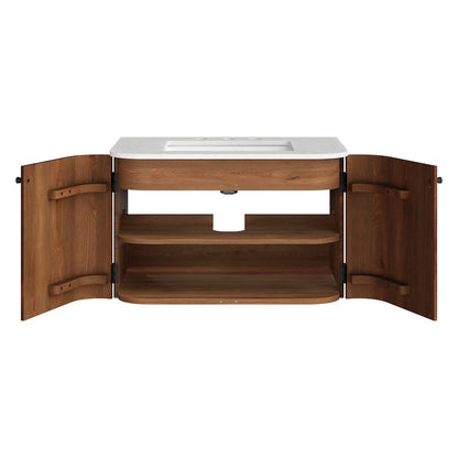 Zia 30" Wall-Mount Bathroom Vanity with Marble Sink