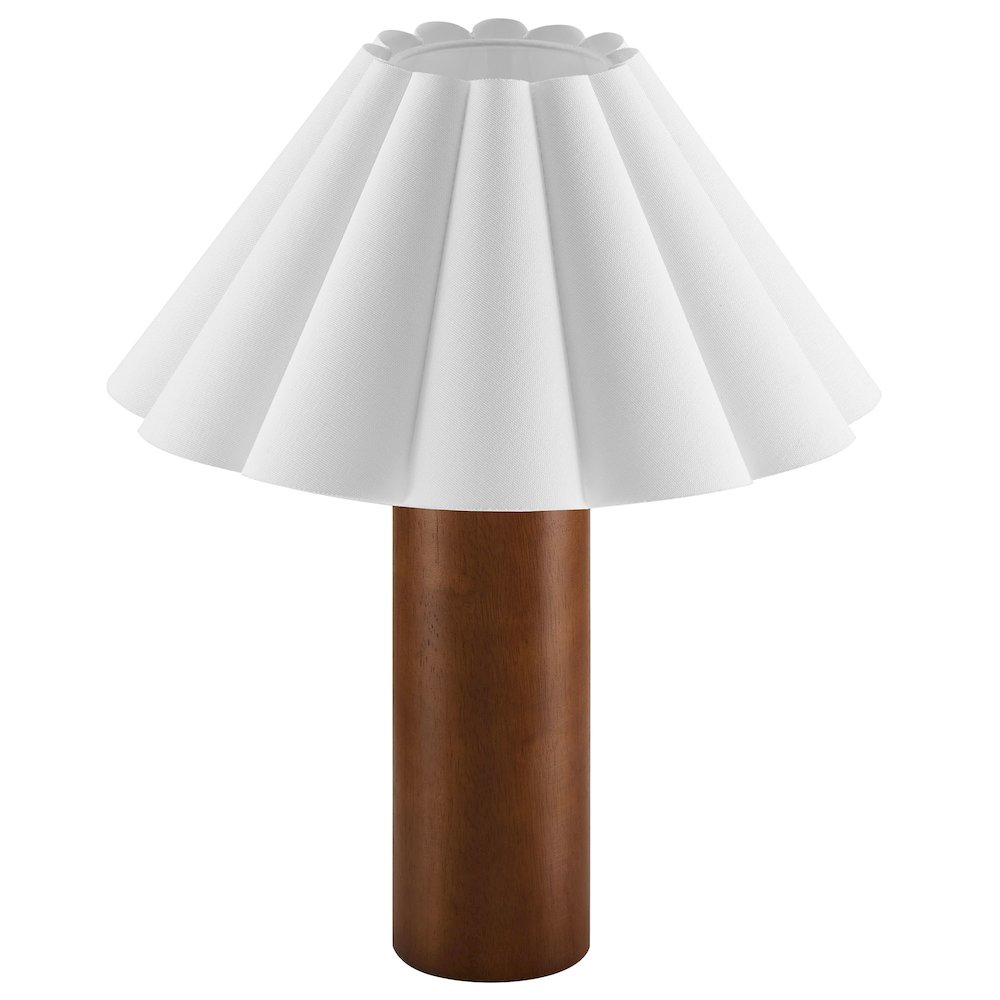 Flora Wood Table Lamp With Pleated Petal Shade
