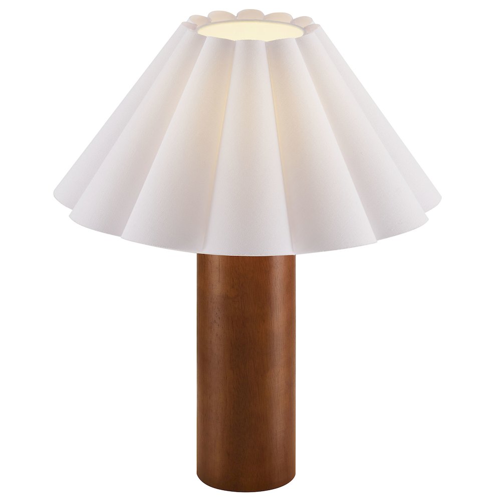 Flora Wood Table Lamp With Pleated Petal Shade