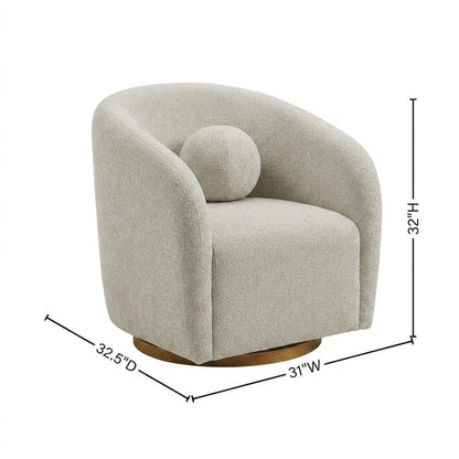 Chenille Fabric Swivel Accent Chair with Arms for Living Room, Dove Gray