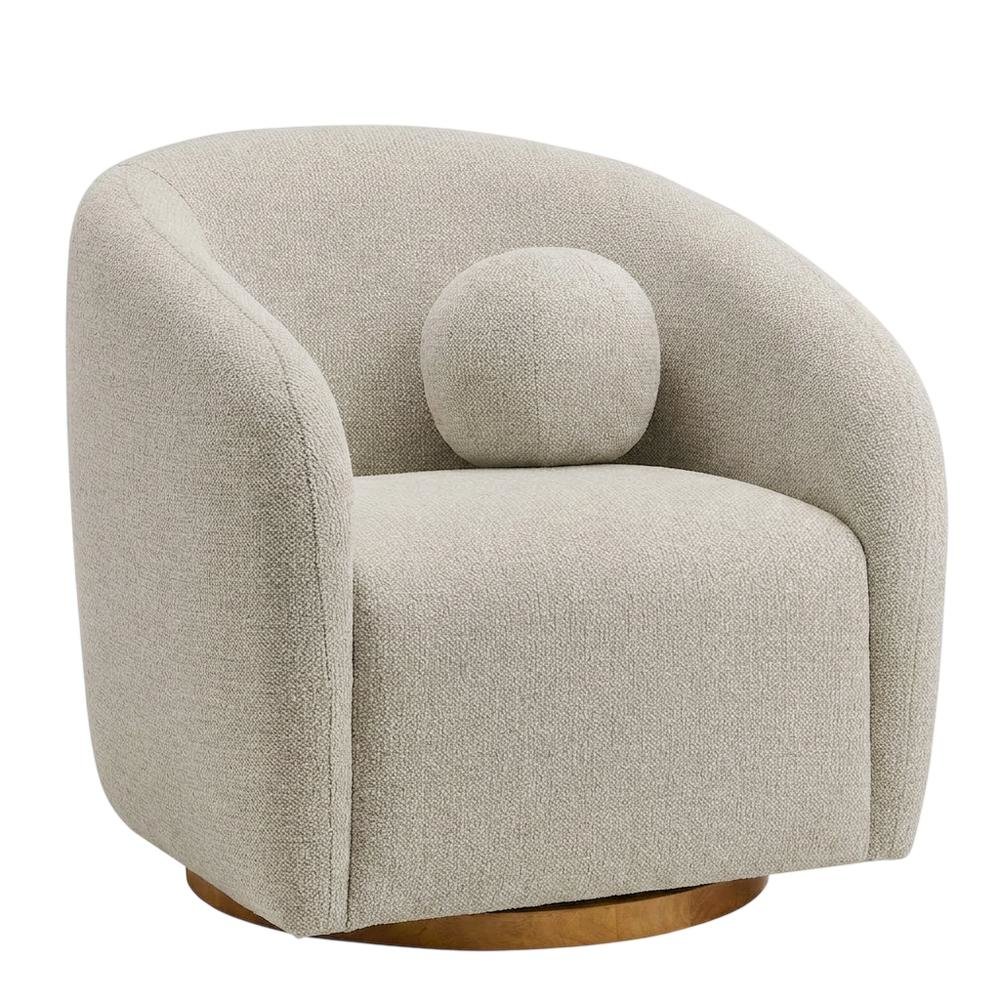 Chenille Fabric Swivel Accent Chair with Arms for Living Room, Dove Gray