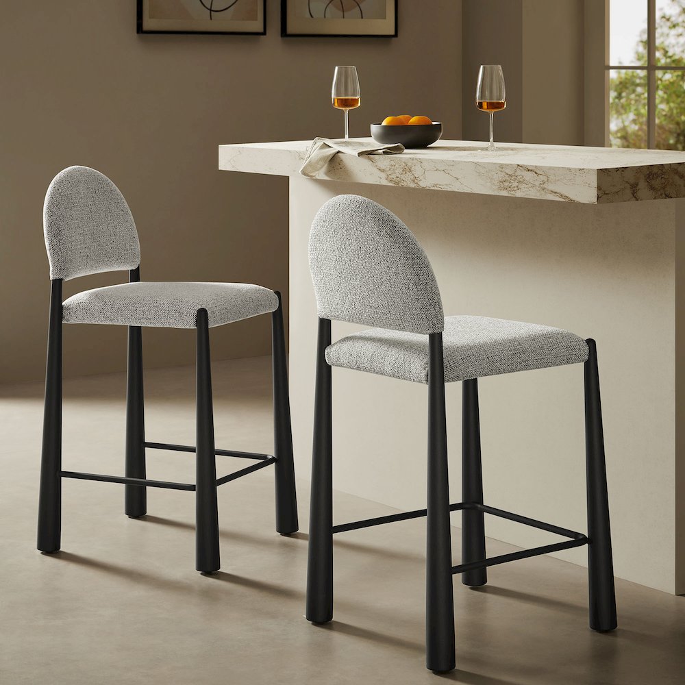 Hayley Upholstered Fabric Counter Stool