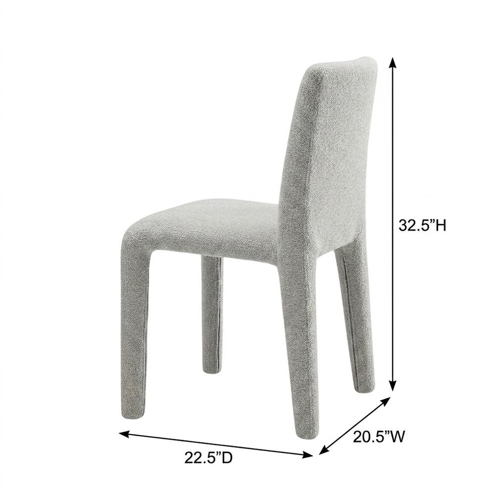 Fabric Upholstered Dining Chair with Cushioned Seat for Dining Room, Dove Gray