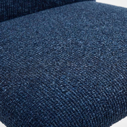 Fabric Upholstered Dining Chair with Cushioned Seat for Dining Room, Navy