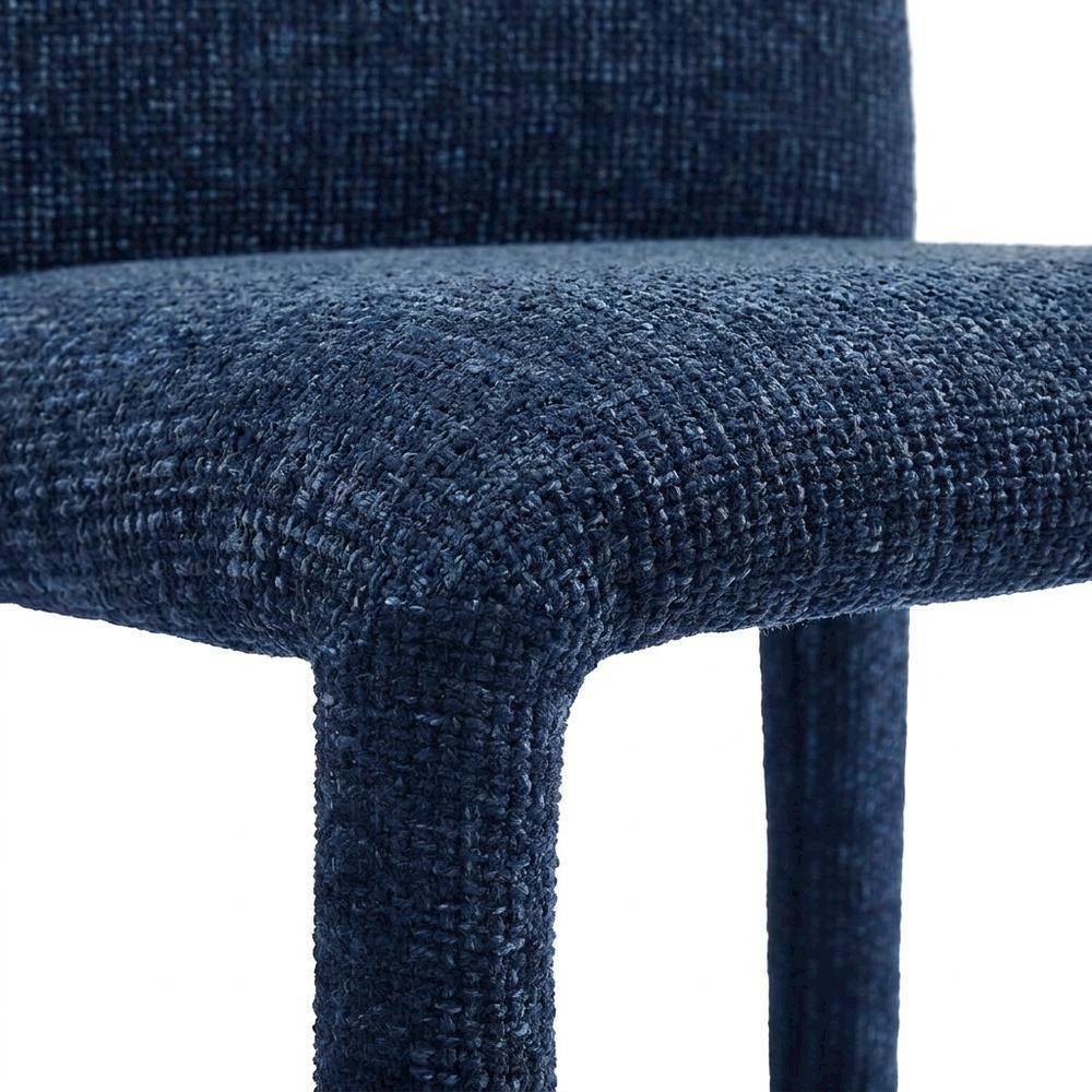Fabric Upholstered Dining Chair with Cushioned Seat for Dining Room, Navy