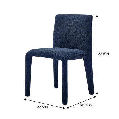 Fabric Upholstered Dining Chair with Cushioned Seat for Dining Room, Navy