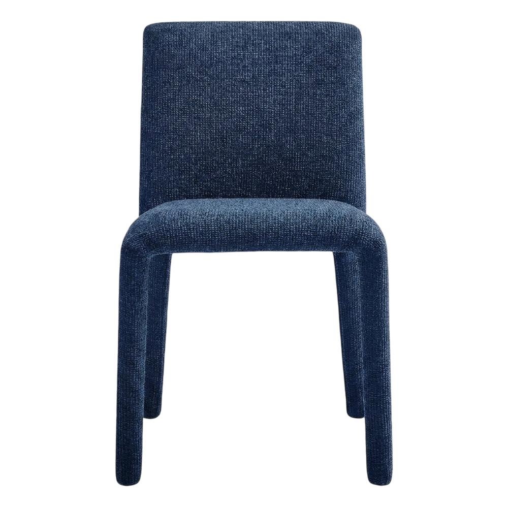Fabric Upholstered Dining Chair with Cushioned Seat for Dining Room, Navy