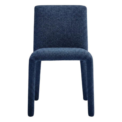 Fabric Upholstered Dining Chair with Cushioned Seat for Dining Room, Navy