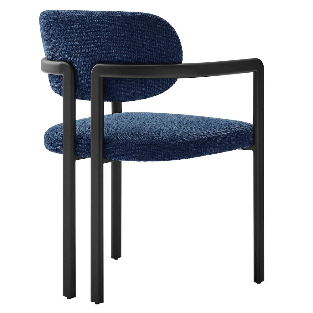 Elio Barrel Fabric and Metal Dining Chair