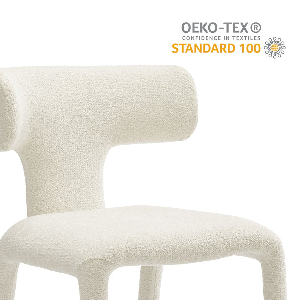 Stellan Curved Back Boucle Upholstered Dining Chair Set of 2