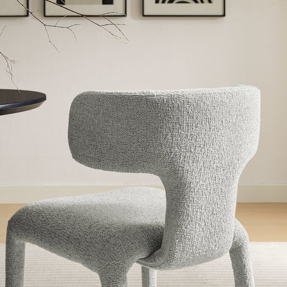 Stellan Curved Back Boucle Upholstered Dining Chair Set of 2