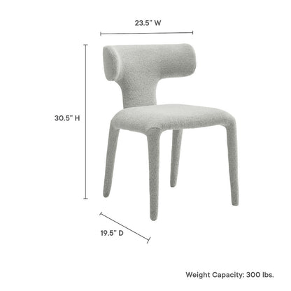 Stellan Curved Back Boucle Upholstered Dining Chair Set of 2