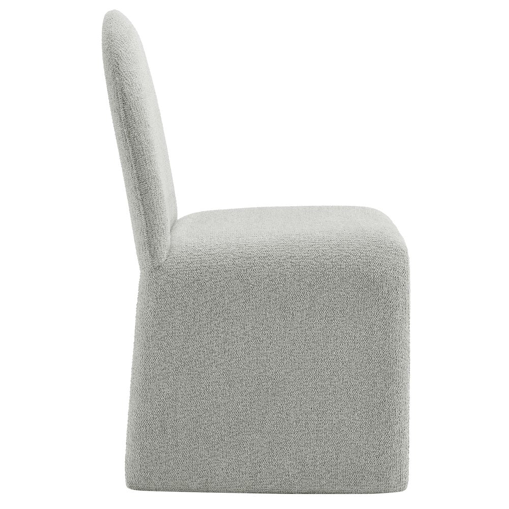 Junia Boucle Upholstered Arch Armless Dining Chair